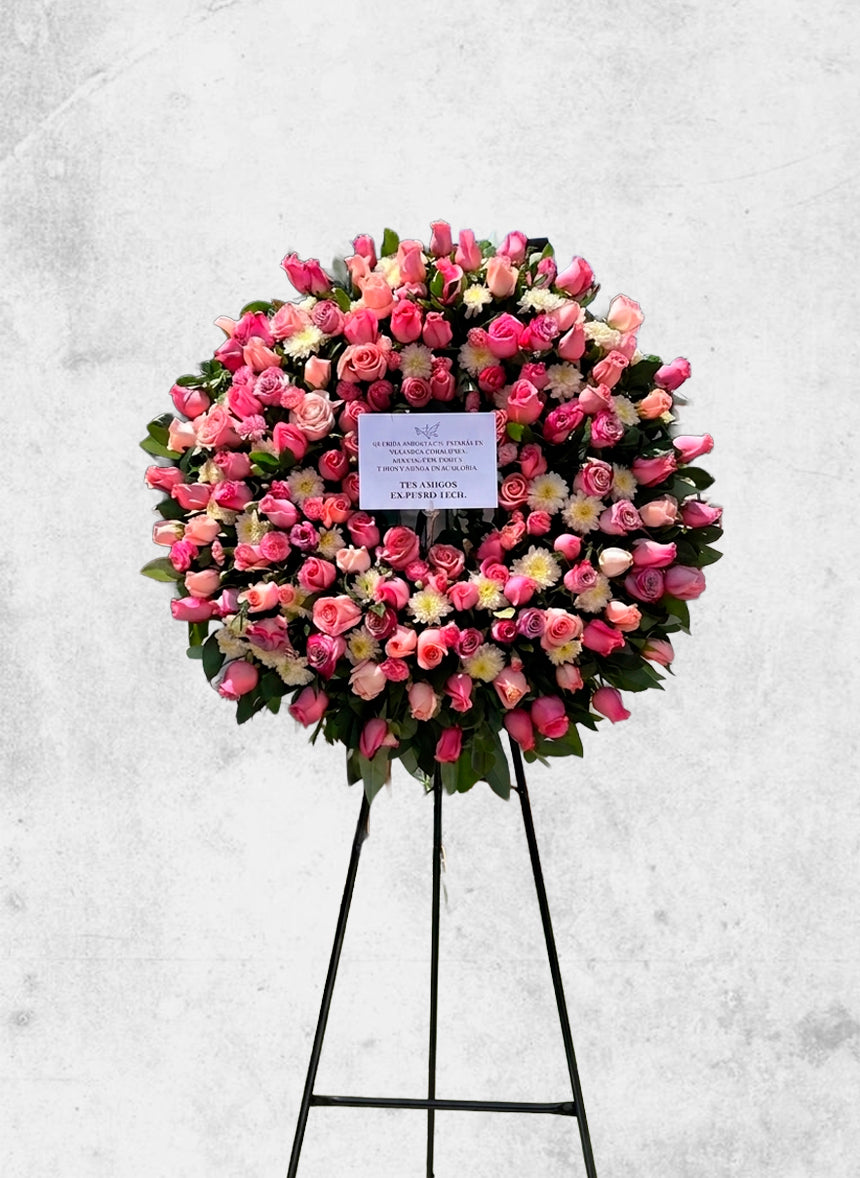 Corona Floral Armonía Rosada
